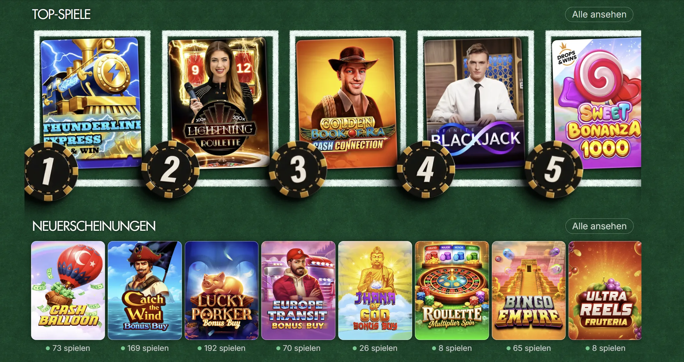 Night Luck Casino Spiele